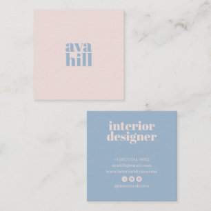 Modern minimalist hellrosa-blaues professionelles  quadratische visitenkarte