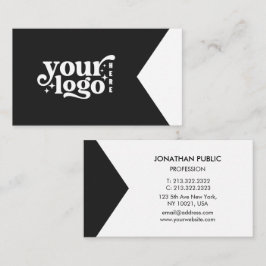 Modern Minimalist High Contrast Diagonal Split Bus Visitenkarte