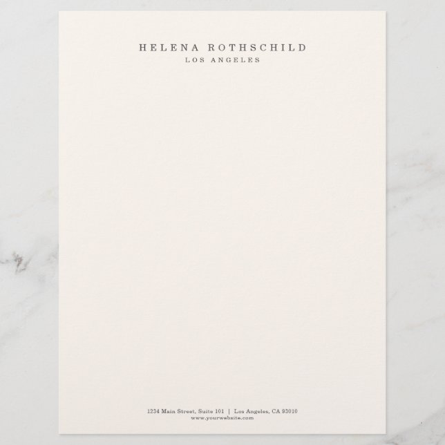 Modern Minimalist Ivory Professional Business Briefbogen (Vorderseite)