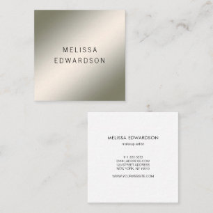 Modern minimalist leuchtend silber professionell quadratische visitenkarte