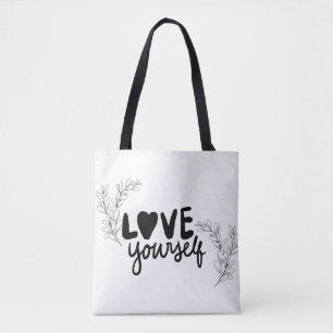 Modern minimalist "Liebe dich selbst"-Botaniktasch