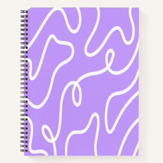 Modern Minimalist Line Art Lavender Purple Wavy Notizbuch