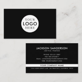 Modern Minimalist Logo Professional Black White Visitenkarte