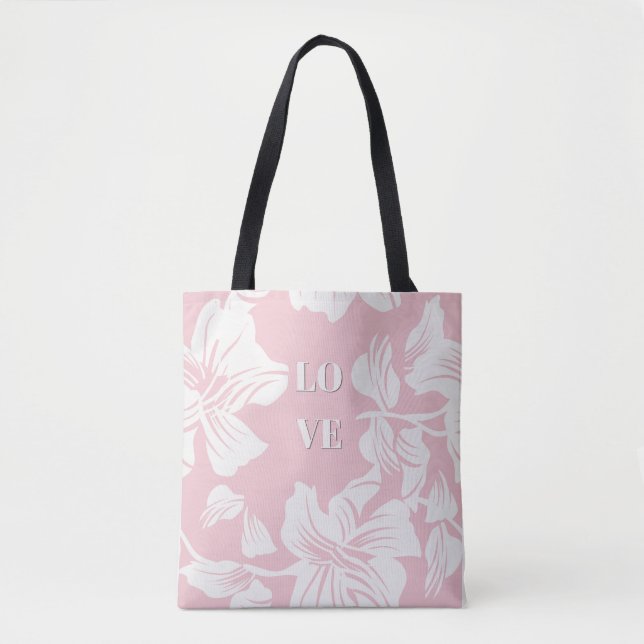 Modern minimalist LOVE Botanical Jumbo-Tasche (Vorderseite)