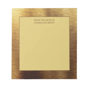 Modern minimalist metallisch Gold Von Schreibtisch Notizblock