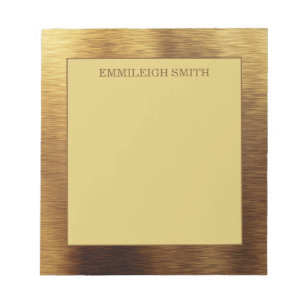 Modern minimalist metallisch goldener Name Notizblock
