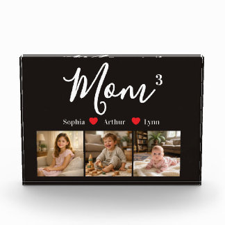 Modern Minimalist Mom Custom Photo & Name Keepsake Fotoblock
