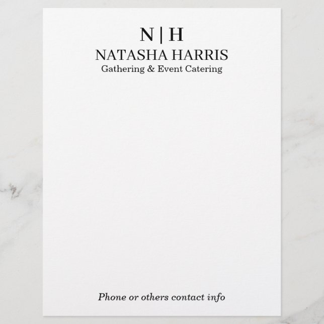 Modern Minimalist Monogram Logo letterhead Briefbogen (Vorderseite)