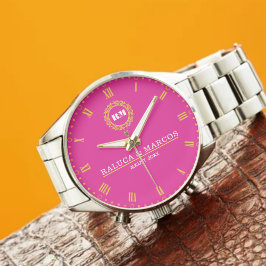 Modern Minimalist Monogram Personalized Wedding An Armbanduhr