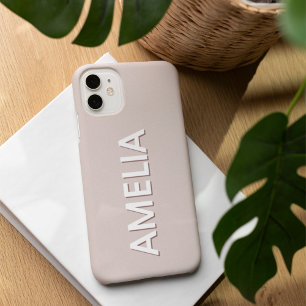 Modern minimalist neutral personalisierter Name iPhone 16 Hülle