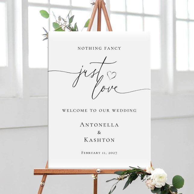 Modern minimalist Nichts Fancy Nur Liebe Willkomme Poster (Von Creator hochgeladen)