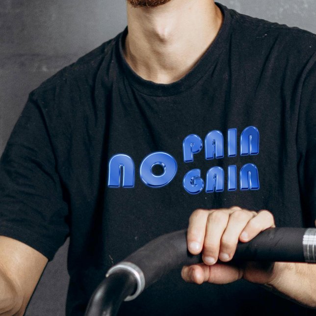 Modern Minimalist No Pain No Gain Fitness Gym  T-Shirt (Von Creator hochgeladen)