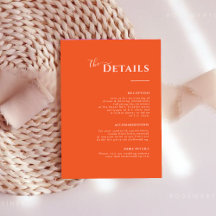 Modern Minimalist orange Enclosure card