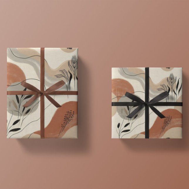 Modern Minimalist Organic Abstract Shapes Pattern Geschenkpapier (Von Creator hochgeladen)
