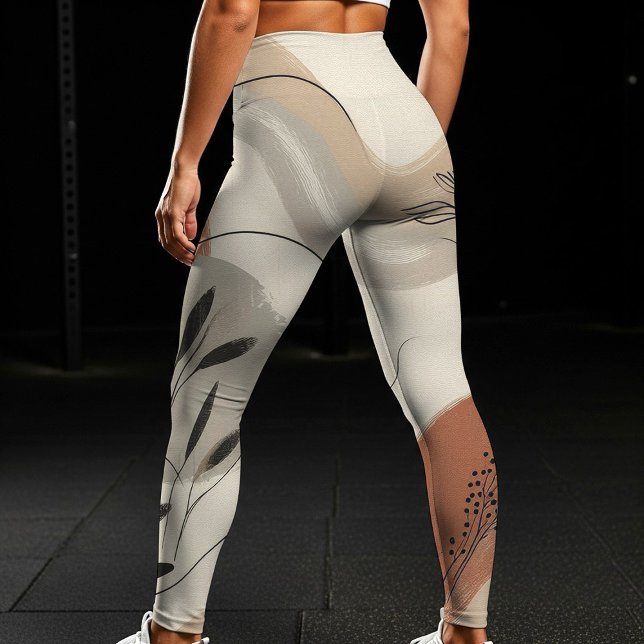 Modern Minimalist Organic Abstract Shapes Pattern Leggings (Von Creator hochgeladen)