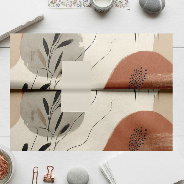 Modern Minimalist Organic Abstract Shapes Pattern Seidenpapier (Von Creator hochgeladen)
