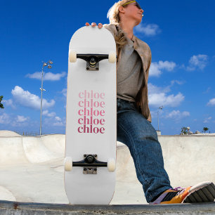 Modern minimalist personalisierter wiederholender skateboard