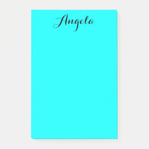 Modern minimalist personalisiertes Aqua Post-it Klebezettel