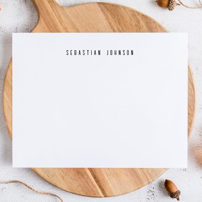 Modern Minimalist Personalized Name Stationery Mitteilungskarte (Von Creator hochgeladen)