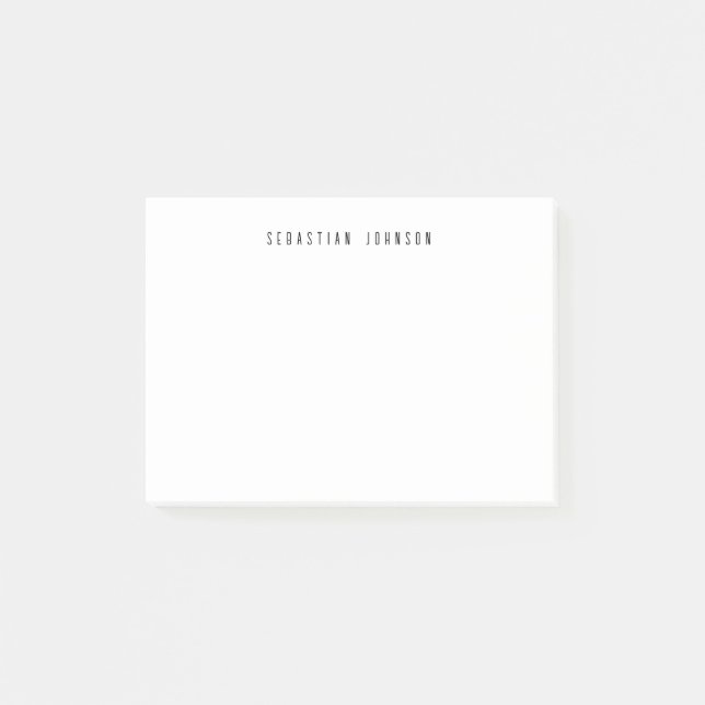 Modern Minimalist Personalized Name Stationery Post-it Klebezettel (Vorderseite)