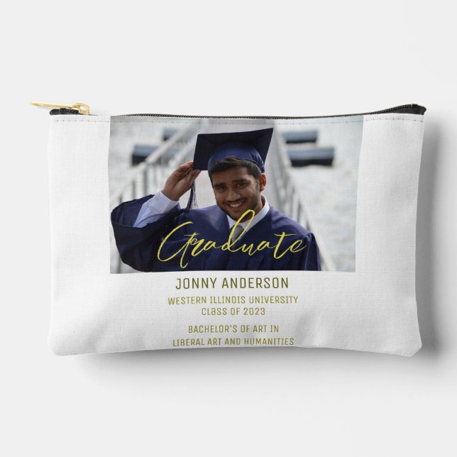 Modern Minimalist Photo and Script Zubehörtasche (Vorderseite)