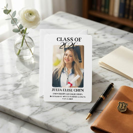 Modern Minimalist Photo Graduation Black Script  Ankündigung