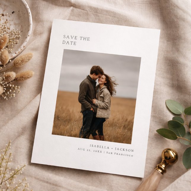 Modern Minimalist Photo Save the Date Card (Von Creator hochgeladen)