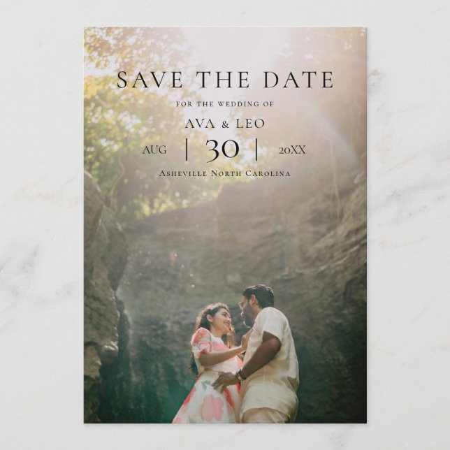 Modern Minimalist Photo Wedding Save the Date (Vorderseite)