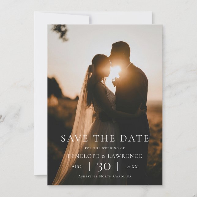 Modern Minimalist Photo Wedding Save the Date (Vorderseite)