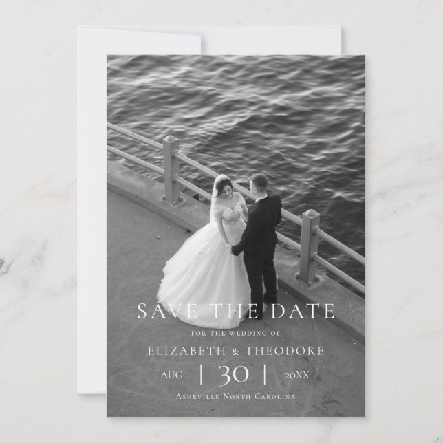Modern Minimalist Photo Wedding Save the Date (Vorderseite)