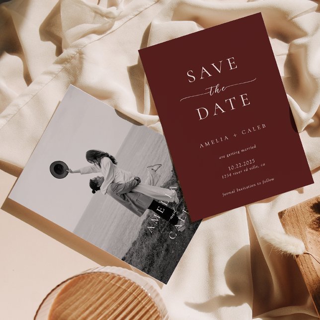 Modern Minimalist Photo Wedding Save the Date (Von Creator hochgeladen)