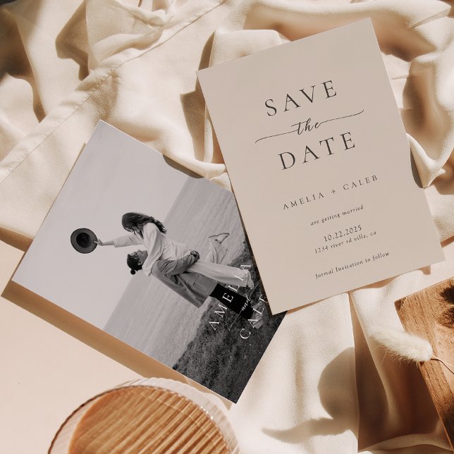 Modern Minimalist Photo Wedding Save the Date (Von Creator hochgeladen)