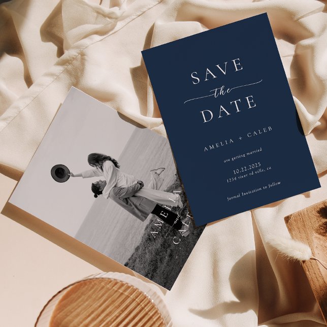 Modern Minimalist Photo Wedding Save the Date (Von Creator hochgeladen)