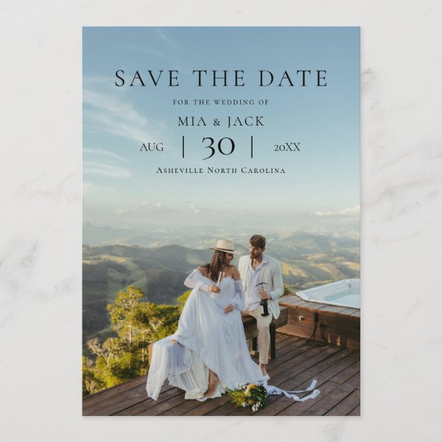 Modern Minimalist Photo Wedding Save the Date (Vorderseite)