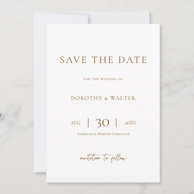 Modern Minimalist Photo Wedding Save the Date (Vorderseite)