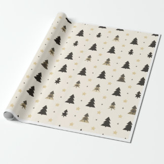 modern Minimalist PINE TREE black and soft pink  Geschenkpapier
