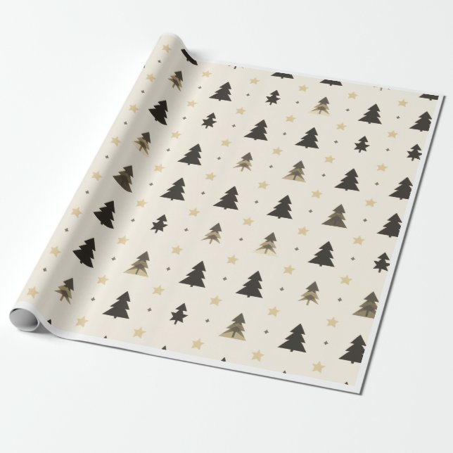 modern Minimalist PINE TREE black and soft pink  Geschenkpapier (Ungerollt)