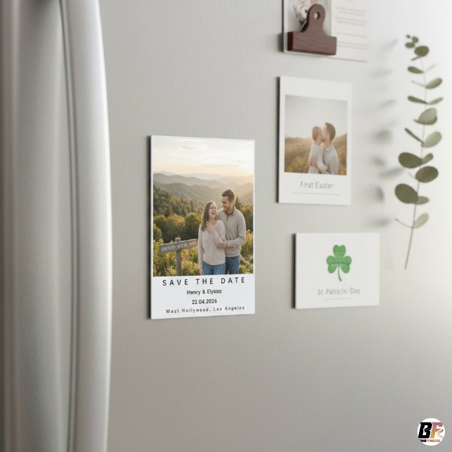 Modern Minimalist Polaroid Wedding Save the Date Magneteinladung (Von Creator hochgeladen)