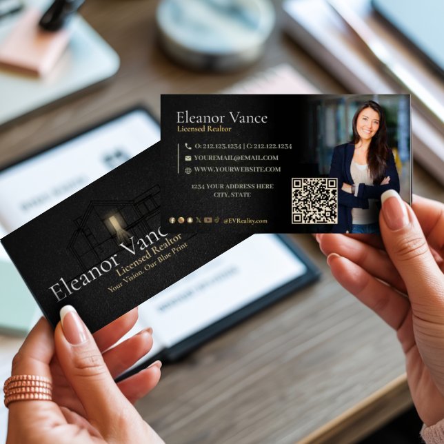 Modern Minimalist Qr Code Social Media Relator Visitenkarte (Von Creator hochgeladen)