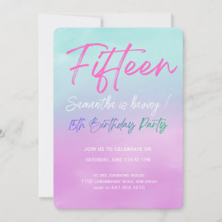 Modern Minimalist Quinceañera 15th Birthday Einladung