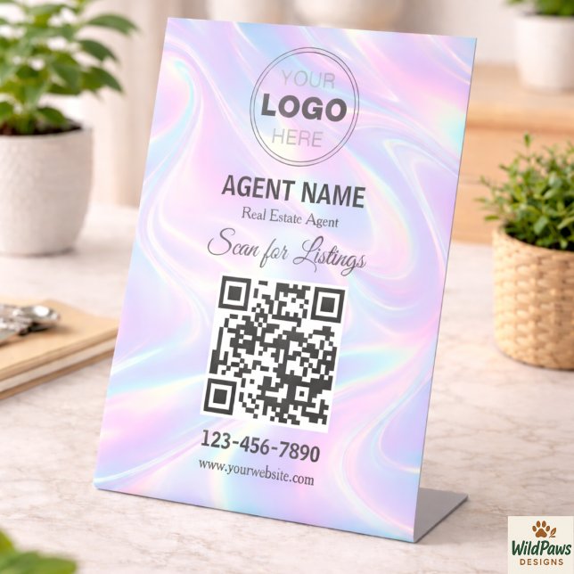 Modern Minimalist Real Estate Listing Scan Sockelschild (Modern Minimalist Real Estate Listing Scan Pedestal Sign)