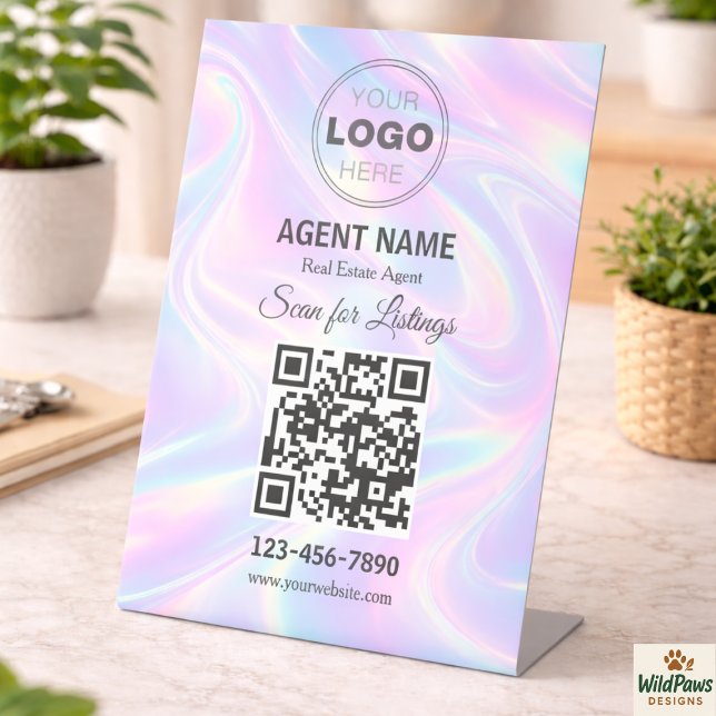 Modern Minimalist Real Estate Listing Scan Sockelschild (Modern Minimalist Real Estate Listing Scan Pedestal Sign
)