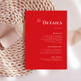Modern Minimalist Red Enclosure card RSVP Karte