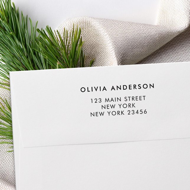 Modern Minimalist Return Address Gummistempel (Von Creator hochgeladen)