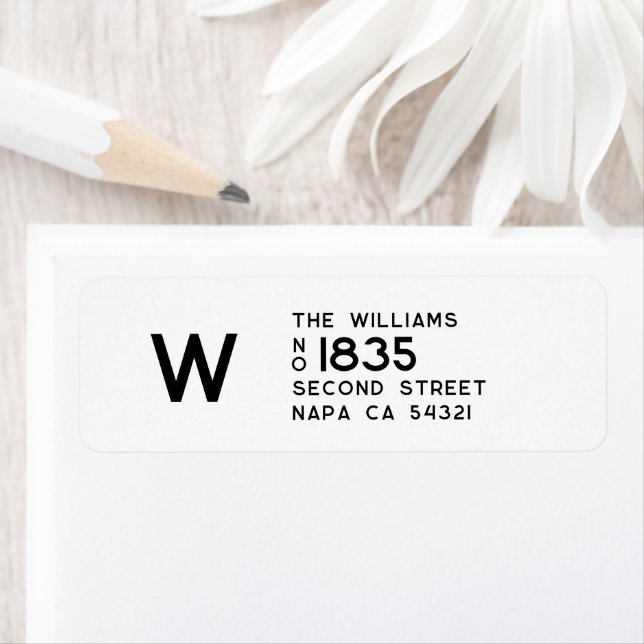 Modern Minimalist Return Address Monogram  (Insitu)