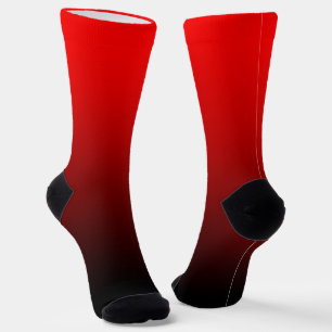 Modern minimalist roter schwarzer Farbverlauf Socken