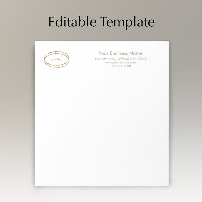 Modern Minimalist Sage Green Custom Business Logo Notizblock (Custom modern sage green script business letterhead tablet. Add logo and name and address.
)