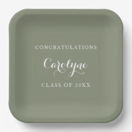 Modern Minimalist Sage Green Graduation Pappteller