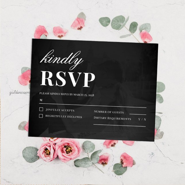 Modern Minimalist Save the Date Wedding Details RSVP Karte (Modern Minimalist Save the Date Wedding Photo Invitation )