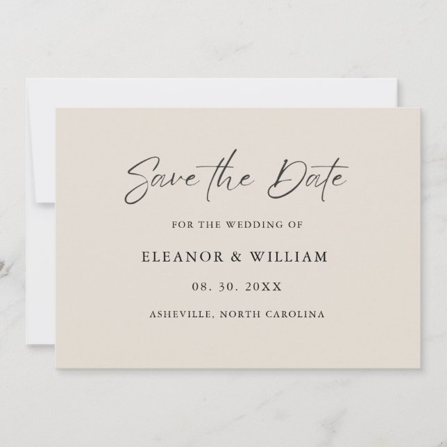 Modern Minimalist Save the Date Wedding Invitation (Vorderseite)